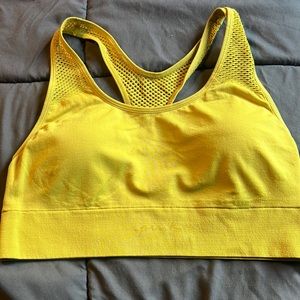 yellow PINK sports bra